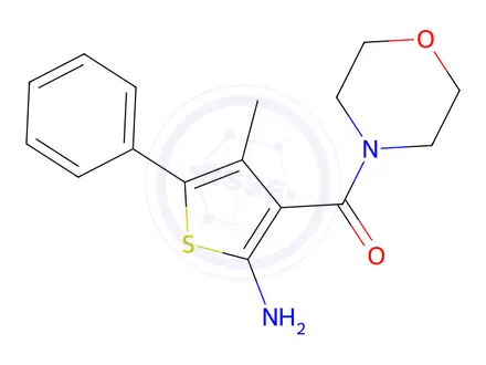 Chemical structure of 4-Methyl-3-(morpholine-4-carbonyl)-5-phenylthiophen-2-amine