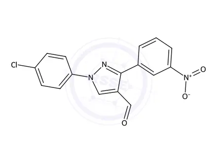 Chemical structure of 1-(4-Chlorophenyl)-3-(3-nitrophenyl)-1H-pyrazole-4-carbaldehyde