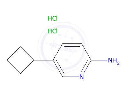Chemical structure of 5-Cyclobutylpyridin-2-amine dihydrochloride