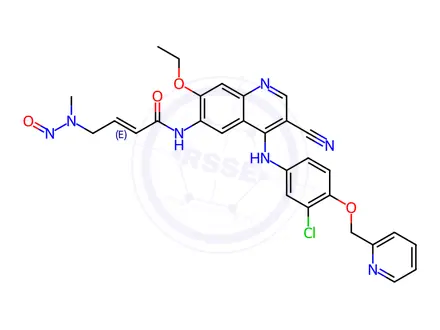 Chemical structure of N-Nitroso N-desmethyl Neratinib