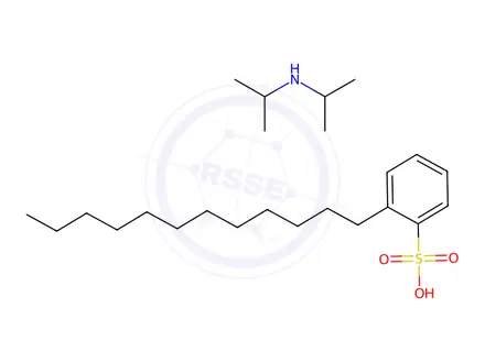 Chemical structure of dodecylbenzenesulphonic acid, compound with diisopropylamine (1:1)