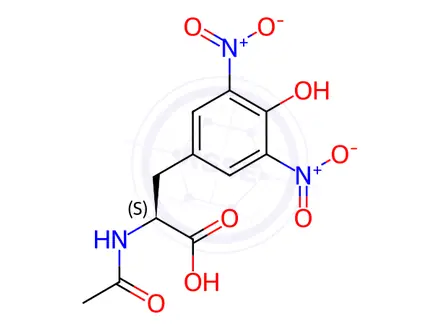 Chemical structure of (S)-2-Acetamido-3-(4-hydroxy-3,5-dinitrophenyl)propanoic Acid