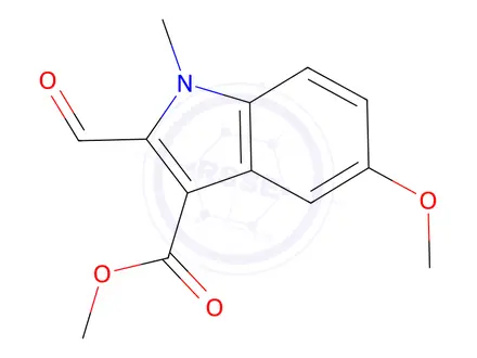 Chemical structure of Methyl 2-formyl-5-methoxy-1-methyl-1H-indole-3-carboxylate