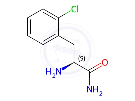Chemical structure of Benzenepropanamide, α-amino-2-chloro-, (αS)-