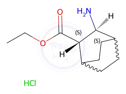 Chemical structure of (2S,3S)-ethyl 3-aminobicyclo[2.2.2]octane-2-carboxylate hydrochloride
