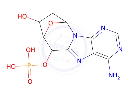 Chemical structure of 8,5'-cyclo(deoxyadenosine 5'-monophosphate)