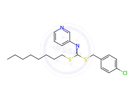Chemical structure of (4-Chlorophenyl)methyl octyl-3-pyridinylcarbonimidodithioate