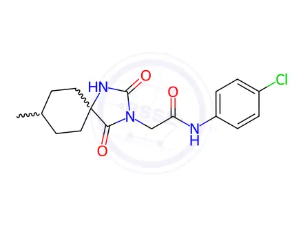 Chemical structure of N-(4-Chlorophenyl)-2-(8-methyl-2,4-dioxo-1,3-diazaspiro[4.5]decan-3-yl)acetamide
