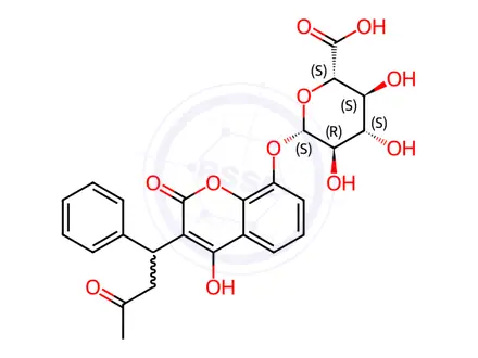 Chemical structure of 8-Hydroxy Warfarin β-D-Glucuronide