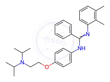 Chemical structure of N-[p-[2-(Diisopropylamino)ethoxy]phenyl]-N'-(2,3-xylyl)benzamidine