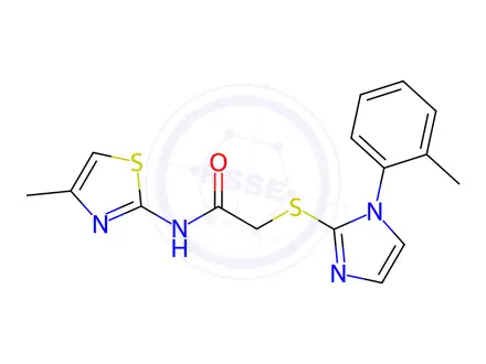 Chemical structure of N-(4-Methylthiazol-2-yl)-2-((1-(o-tolyl)-1H-imidazol-2-yl)thio)acetamide