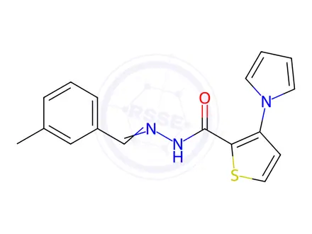 Chemical structure of N'-[(1Z)-(3-Methylphenyl)methylidene]-3-(1H-pyrrol-1-yl)thiophene-2-carbohydrazide