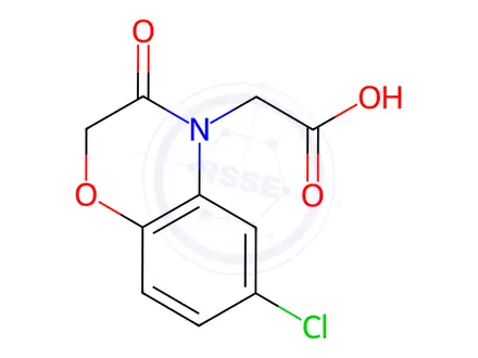 Chemical structure of (6-Chloro-3-oxo-2,3-dihydro-benzo[1,4]oxazin-4-yl)-acetic acid
