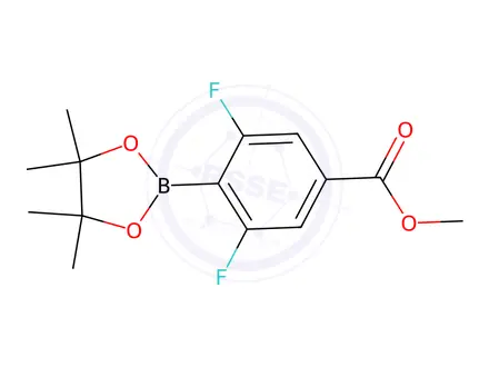 Chemical structure of 2,6-Difluoro-4-(methoxycarbonyl)benzeneboronic acid pinacol ester, 97%