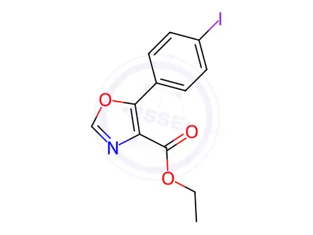 Chemical structure of Ethyl 5-(4-iodophenyl)oxazole-4-carboxylate