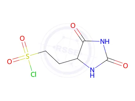 Chemical structure of 2-(2,5-Dioxoimidazolidin-4-yl)ethane-1-sulfonyl chloride