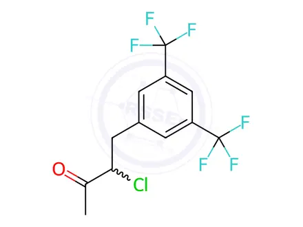 Chemical structure of 4-[3,5-bis(trifluoromethyl)phenyl]-3-chloro-2-butanone