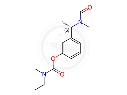 Chemical structure of (S)-3-(1-(N-Methylformamido)ethyl)phenyl ethyl(methyl)carbamate