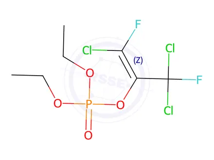 Chemical structure of Phosphoric acid 2-chloro-1-(dichlorofluoromethyl)-2-fluoroethenyldiethyl ester