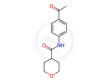 Chemical structure of N-(4-acetylphenyl)tetrahydro-2H-pyran-4-carboxamide