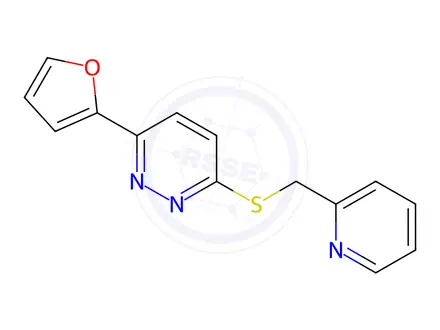 Chemical structure of 3-(Furan-2-yl)-6-((pyridin-2-ylmethyl)thio)pyridazine