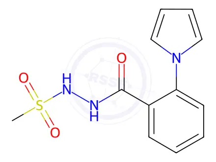 Chemical structure of N'-(2-(1H-pyrrol-1-yl)benzoyl)methanesulfonohydrazide