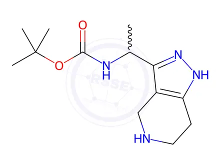 Chemical structure of tert-Butyl (1-(4,5,6,7-tetrahydro-1H-pyrazolo[4,3-c]pyridin-3-yl)ethyl)carbamate