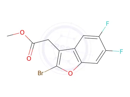 Chemical structure of Methyl 2-(2-bromo-5,6-difluorobenzofuran-3-yl)acetate