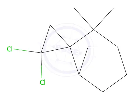 Chemical structure of 2',2'-dichloro-3,3-dimethylspiro[bicyclo[2.2.1]heptane-2,1'-cyclopropane]