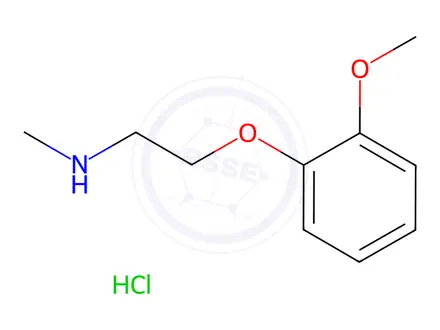 Chemical structure of 2-(2-Methoxyphenoxy)-N-methylethan-1-amine Hydrochloride