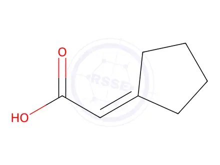 Chemical structure of 2-Cyclopentylideneacetic acid