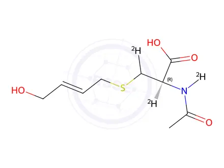 Chemical structure of N-Acetyl-S-(4-hydroxy-2-buten-1-yl)-L-cysteine-d3