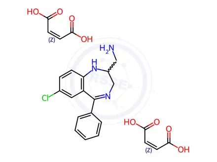 Chemical structure of Midazolam Desfluoro Amino Dimaleate Impurity