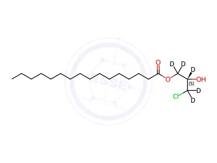 Chemical structure of rac 1-Palmitoyl-3-chloropropanediol-[D5]