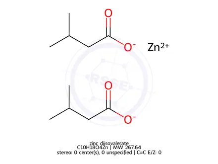 Chemical structure of zinc diisovalerate