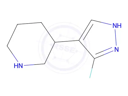 Chemical structure of 3-(3-Fluoro-1H-pyrazol-4-yl)piperidine