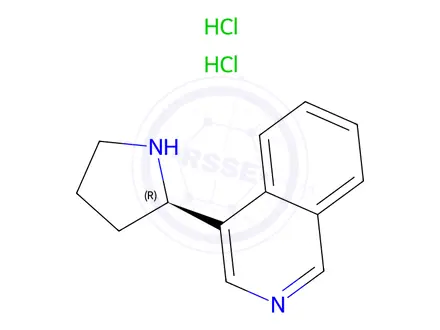 Chemical structure of (R)-4-(pyrrolidin-2-yl)isoquinoline dihydrochloride