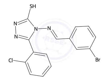 Chemical structure of 4-((3-Bromobenzylidene)amino)-3-(2-chlorophenyl)-1H-1,2,4-triazole-5(4H)-thione