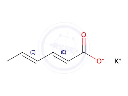 Chemical structure of Potassium sorbate