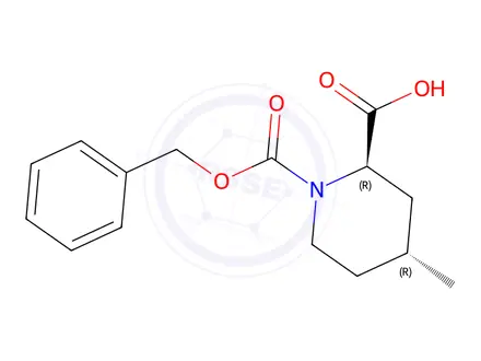 Chemical structure of (2R,4R)-1-Cbz-4-methyl-piperidine-2-dicarboxylic acid