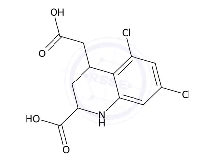 Chemical structure of Trans-4-(carboxymethyl)-5,7-dichloro-1,2,3,4-tetrahydroquinoline-2-carboxylic acid
