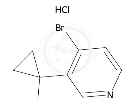 Chemical structure of 1-(4-Bromopyridin-3-yl)cyclopropan-1-amine hydrochloride