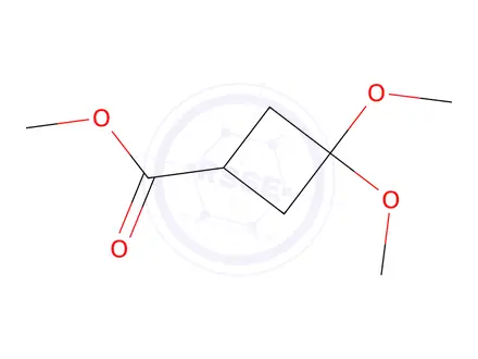 Chemical structure of 3,3-Dimethoxycyclobutane-1-carboxylate methyl ester