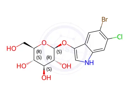Chemical structure of (2S,3R,4S,5S,6R)-2-((5-Bromo-6-chloro-1H-indol-3-yl)oxy)-6-(hydroxymethyl)tetrahydro-2H-pyran-3,4,5-triol