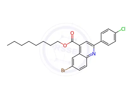 Chemical structure of Octyl 6-bromo-2-(4-chlorophenyl)quinoline-4-carboxylate