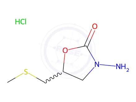 Chemical structure of 3-Amino-5-((methylthio)methyl)oxazolidin-2-one Hydrochloride
