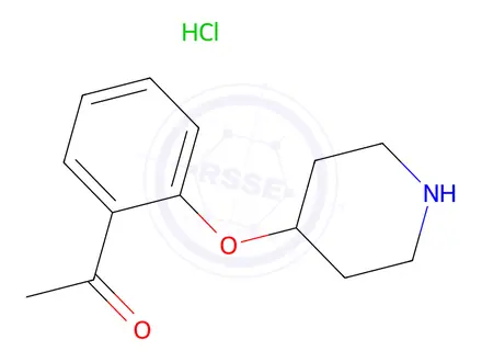 Chemical structure of 1-(2-(Piperidin-4-yloxy)phenyl)ethanone hydrochloride