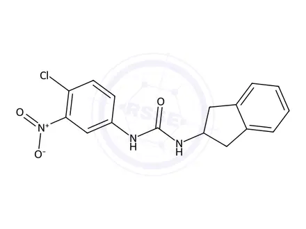 Chemical structure of 1-(4-Chloro-3-nitrophenyl)-3-(2,3-dihydro-1H-inden-2-yl)urea