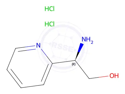 Chemical structure of (2R)-2-AMINO-2-(2-PYRIDYL)ETHAN-1-OL 2HCL