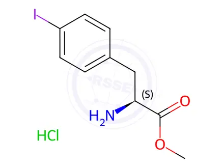 Chemical structure of 4-iodo--L-phenylalanine methyl ester,hydrochloride